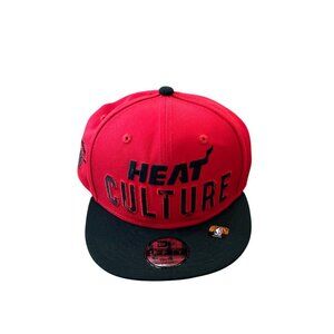 NEW New Era Miami Heat "Heat Culture" 9Fifty Youth Snapback Hat Red & Black